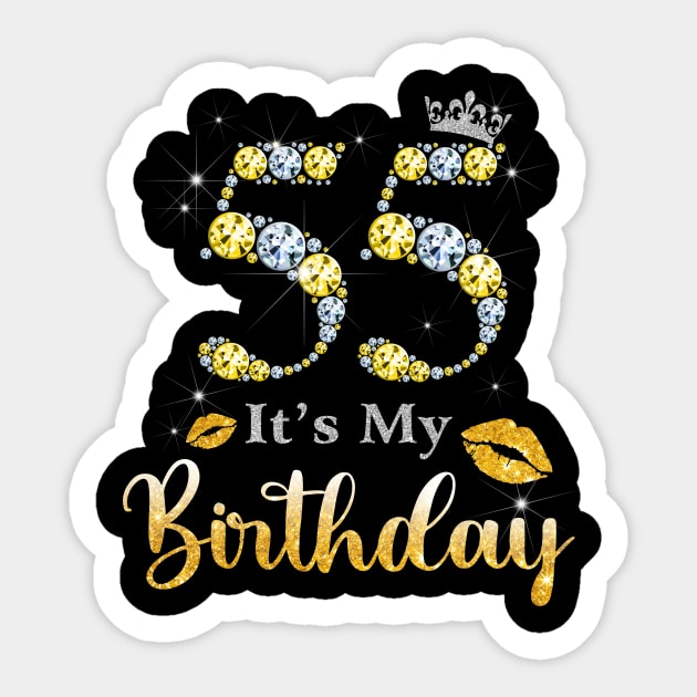 It's My 55th Birthday Sticker by Bunzaji